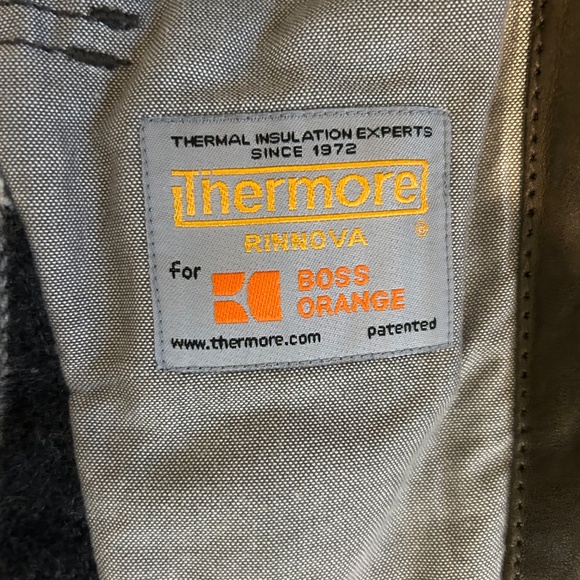Men's Olive Hugo Boss Orange Leather Jacket - Picture 4 of 4